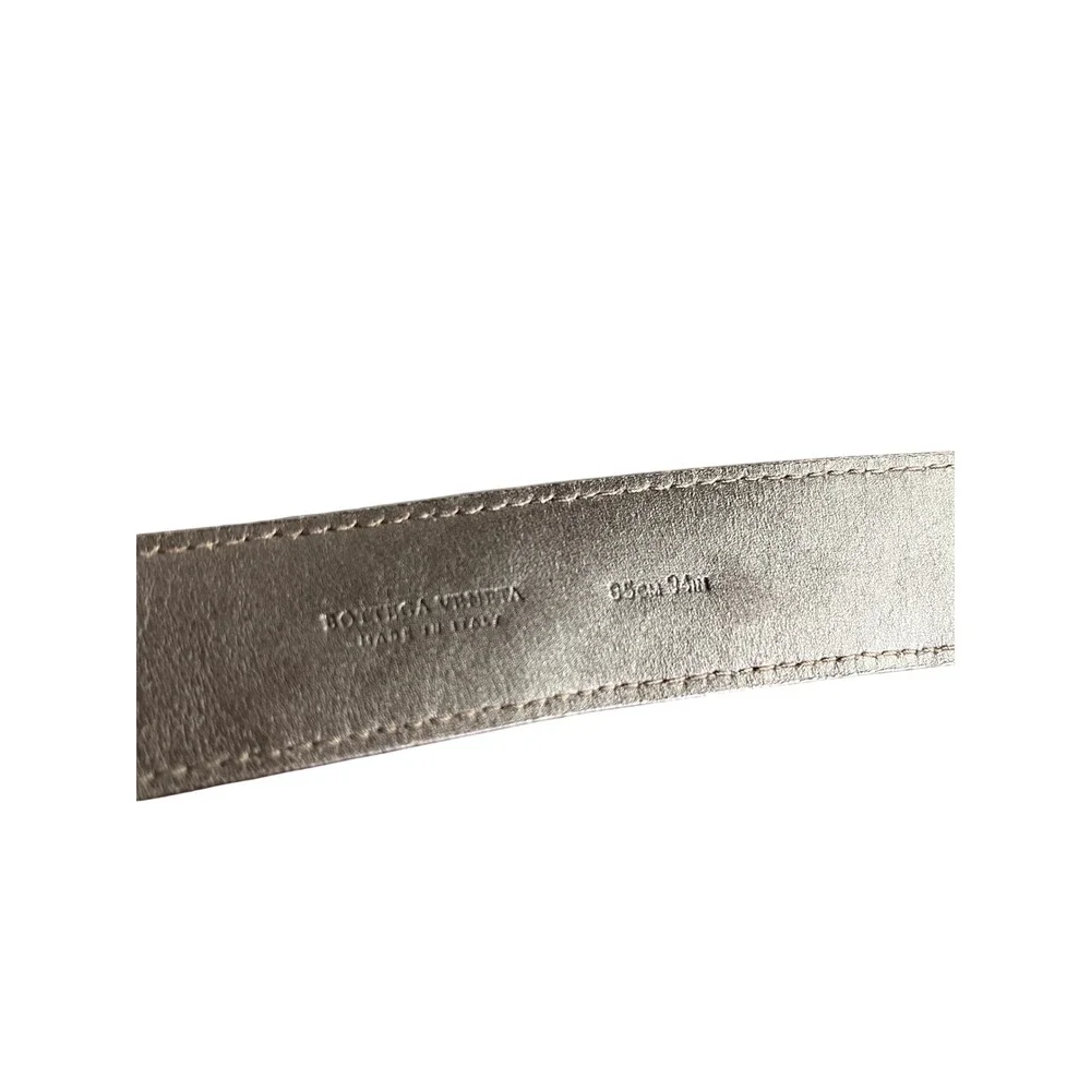 Bottega Veneta Belt 34 Intrecciato Woven Leather Eyelet Italy Vintage Chic $750